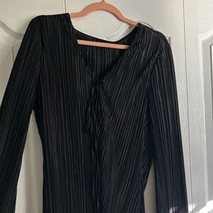 Elegant Black Pleated Dress